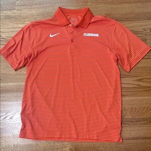 Nike Orange Striped Polo Shirt